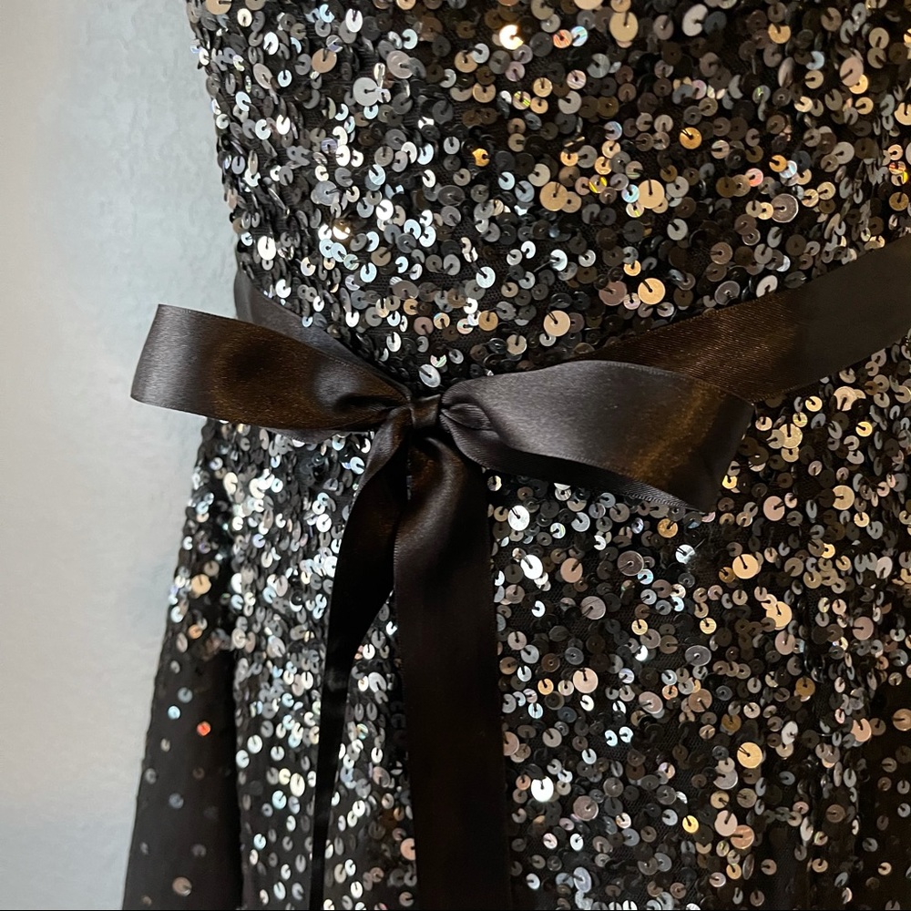 Scala Black Sequined Strapless Fit & Flare Dress - image 2